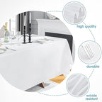 VidaFete Tablecloth 90 * 132inch Rectangle Table Cloth Polyester, Stain Wrinkle Resistant Polyester Dining Table Cover for Kitchen Dinning Party Wedding Rectangular Tabletop Buffet Decoration(White)