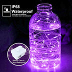 pozzolanas 24 Pack 7ft Waterproof LED Fairy Lights - Battery Operated String Lights with 20 LEDs for Home, Mason Jar, Party, Wedding, Halloween, Christmas Decorations (12 Multicolor & 12 Purple)