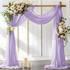 Wedding Arch Draping Fabric 1 Panel 30'' x 18FT Lilac Sheer Chiffon Arch Drapery for Photo Booth Bridal Shower Baby Shower Church Decor Newborn Photography Christening Outdoor Party