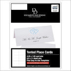 Linked Hearts Printable Place Cards, Light Blue (Choose Color), Set of 60 (10 Sheets), Laser & Inkjet Printers - Wedding, Party, Dinner, and Special Events - Made in the USA
