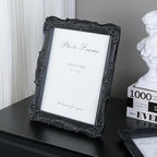 Cuspin Black 8x10 Picture Frame, Vintage Ornate Decorative Hand-Carved Resin Photo Frame with Detailed Design for Tabletop Display or Wall Hanging, Black Home Decor