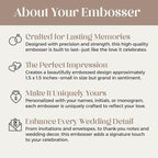 Personalized Wedding Embosser | Custom Made with Initials or Monograms for Couples | Elegant Designs for Stationery, Invitations, Napkins, and More (Design 1)