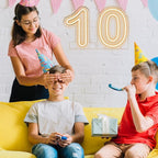 Number 0 LED Neon Sign Backdrop Birthday Party Decoration, 11.3" Height Warm White Marquee Number Zero Light Up Sign for Wedding Anniversary Window Wall Table, Indoor Battery Operated or USB