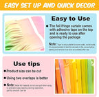 6 Pack Rainbow A Foil Fringe Curtains Backdrop, 3.28 x 8.2 Ft Metallic Streamers Tinsel Curtains Background for Photo Booth, Birthday, Weddings, Carnivals, Graduation, Themed Party Decorations