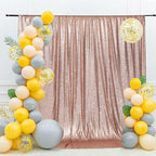 Eternal Beauty Rose Gold Sequin Backdrop, 8x10 Ft Glitter Background Curtains for Shimmer Photography Party Wedding Birthday Back Drop Decor
