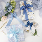 Ribbli Dusty Blue Satin Ribbon 1-1/2 Inch x 4 Rolls Total 40 Yards- Light Blue/Dusty Blue/Smoke Blue/Light Navy Ribbon for Gift Wrapping Craft Wedding Decoration