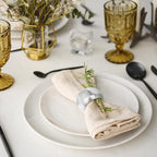 Lallisa 24 Pcs Gold Napkin Rings Metal Napkin Ring Holders for Cloth Table Decorations for Wedding Anniversary Birthday Dinners Party of Table Setting (Silver)