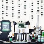Black Green-Silver Party-Decorations Garland - 62ft Twinkle Little Star Soccer Graduation Hanging Streamers Banner,Men Boys Birthday Bachelorette Baby Bridal Shower Decor Hugtmr