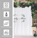 White Backdrop Curtain for Wedding Decor Holiday Party - White Wedding Backdrop Polyester Photography Backdrop Drapes Baby Shower Birthday Privacy Sliding Curtains Home Decor, 5ft x 7ft, 2 Panels