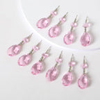 10pcs Crystal Prisms Chandelier Pink Ornament Pendants Rainbow Maker 38mm Drop Prism Hanging Prisms for Wedding Party Chrismtmas Decoration DIY Jewelry