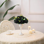 BLOSMON Flower Balls Wedding Rose Centerpieces 6 Pcs Black Fake Flowers Kissing Balls Decor Artificial Floral Arrangements Flower Bouquet of Roses Home Party Room Table DIY Decorations