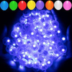 Aogist 200pcs Blue Balloon Light,Long Standby Time Waterproof Mini Ball Light,Round LED Flash Lamp for Paper Lantern Balloon Party,Wedding,Birthday,Festival,New Year and Christmas Decorative