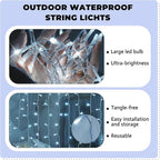 Curtain Light for Bedroom, 200LED 6.6x6.6ft White Window Wall Hanging Fairy Curtain String Light, 8 Modes Remote Fairy String Lights Indoor for Wedding Party Home Garden Decorations