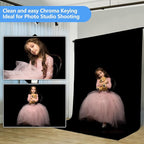 HEMMOTOP Black Backdrop Curtain, 5x6.5 ft Black Photo Backdrop for Photoshoot, Party, Video Recording, Back Drop Background Cloths Polyester Fabric, for Photography, Birthday (Backdrop only)