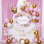 Sugargirl 10x10FT Pink Backdrop Curtains Polyester Photo Backdrop Drapes Curtains 2 Panels with Rod Pockets for Party Birthday Wedding Photography Home Decoration