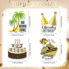 Hoteam 4 Pcs Retirement Cruise Door Decorations Magnetic Large Happy Retirement Cruise Ship Door Magnets Funny Waterproof Nautical Magnets for Carnival Cabin Stateroom Fridge Car