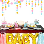 Blue Pink Gold Party-Decorations Gender-Reveal - 52Ft Paper Streamers Garland Hanging Decor Birthday Banner Ideas Event Party Supplies