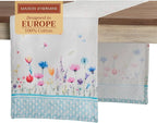 Maison d' Hermine Table Runner 100% Cotton Single Layer Table Runners 72 inches Long Decorative for Home Kitchen Dining Party Wedding Bridal Shower Spring Summer (Flower in The Field, 14.50" x 72")