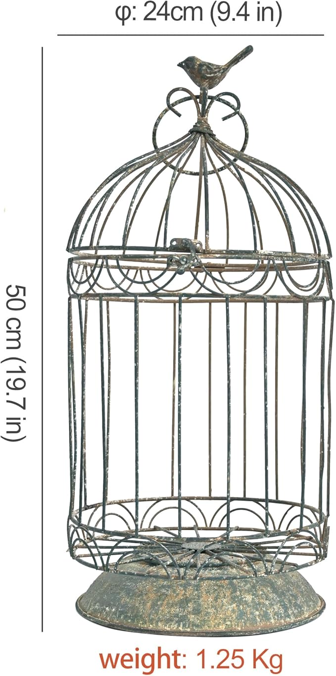 Rustic Farmhouse Metal Planter Holder Vintage Birdcage Distressed Deractive Plants Stand for Wedding Decor Party Centerpieces Garden Home Patio Outdoor Indoor Decor