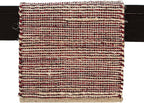Chardin home Natural Jute Table Runner 13x108 Inch – Vintage Boho Rustic Table Decor – Handwoven Long Table Runner in Natural Jute and Red – Farmhouse Dining or Console Table Accent