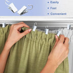 JANYUN 120 Pack White Clip Hook Set Curtain Clips for Curtain Picture Home Decoration Art Craft Dispaly Hang Light Clip (White)
