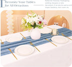 Velvet Table Runner 20 x 120 Inches 10ft Luxurious Thick Soft Velvet Christmas Thanksgiving Wedding Reception Table Runner for Party Reception Decorations(Dusty Blue, 6 Pack)