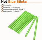 HARFINGTON 10pcs Hot Glue Sticks 0.43" Dia x 9.84" Long EVA Mini Hot Melt Adhesive Glue Stick for Hot Melt Gun Wood Plastic Glass Flowers Fabrics Foam, Light Green