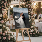 Personalized Wedding Photo Acrylic Welcome Sign – Custom Picture Board with Bride & Groom Names, Elegant Acrylic Wedding Reception Entrance or Ceremony Decoration, Indoor & Outdoor Keepsake Gift #12