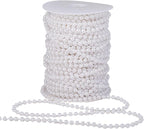 5mm Crafts Faux Pearl Beads Garland Pearl Bead Roll Strand of Pearls to Decorate Floral Centerpieces Wedding Party Favor Christmas Tree(99Feet White)