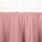 Efavormart Round Tablecloth, 108 Inch Stain & Wrinkle Resistant Washable Table Cloth, Decorative Polyester Fabric Table Cover for Banquet, Wedding, Dining- Dusty Rose
