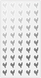 Silver Chicken Meal Stickers (50) - Waterproof Wedding Place Card Indicators