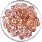 KINGOU Flat Glass Gems/Marbles/Stones/Beads for Vase Filler, Table Scatter, Games - 1 Lbs (17-19mm, Approx. 3/4") (Pink, Standard)