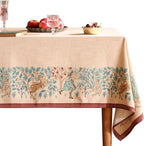 patdrea Designer Beige Rectangle Tablecloth,Vintage French Linen Trees Pattern Table Cloth,Decoration Table Cover for Kitchen Dining Christmas,Thanksgiving,Tea Party,55"x79"-Tatiana D