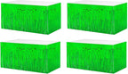 4 Pack 29x108 Inch Metallic Foil Fringe Tinsel Table Skirts for Rectangle Tables Streamer Curtains Backdrop for Wedding, Birthday, Parade Floats, Christmas, Halloween Party Decoration(Green)