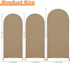 7.2FT Wedding Arch Covers Arch Backdrop Cover Arch Stand Covers Set Arch Cover Spandex Fabric Stretchy Backdrop for Wedding Birthday Party Decoration Baby Shower (Khaki)
