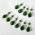 10pcs Crystal Prisms Chandelier Green Ornament Pendants Rainbow Maker 38mm Drop Prism Hanging Prisms for Wedding Party Chrismtmas Decoration DIY Jewelry