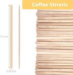 110 Pack Birch Wood Coffee Stirrers, 7.5 Inch Sturdy Coffee Stir Sticks, Smooth Round Ends, Splinter-Free Disposable Stir Sticks for Coffee, Cocktails, Office, Home Use