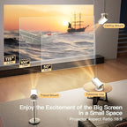 WEMI Smart Minin Projector with Wifi and Bluetooth for Indoor and Outdoor Activities (OptiBarrel 500)