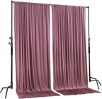 AK TRADING CO. 10 feet x 10 feet Dusty Rose Polyester Backdrop Drapes Curtains Panels with Rod Pockets - Wedding Ceremony Party Home Window Decorations