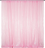 Poise3EHome Pink Sequin Backdrop,8FT x 10FT Sequin Photography Backdrop Curtain for Party Decoration