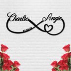 Personalized Custom Infinity Heart Sign, Metal Infinity Sign, Infinity Heart Wall Decor, Custom Name Signs, Romantic Home Decor For Anniversary Or As Valentines Day Decoration