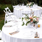 12 Pack Round Tablecloth 90 Inch - White Polyester Tablecloth for Round Table, Premium Stain and Wrinkle Resistant Washable Fabric Table Cover for Wedding Party Banquet Restaurant Reception