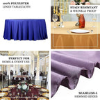 Efavormart Round Tablecloth, 132 Inch Stain & Wrinkle Resistant Washable Table Cloth, Decorative Polyester Fabric Table Cover for Banquet, Wedding, Dining- Dusty Blue