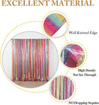 ShinyBeauty 7FTx7FT Glitter Rainbow Backdrop - Sequin Photo Studio Background for TikTok Videos Birthday Parties - Sparkling Shimmer Curtain
