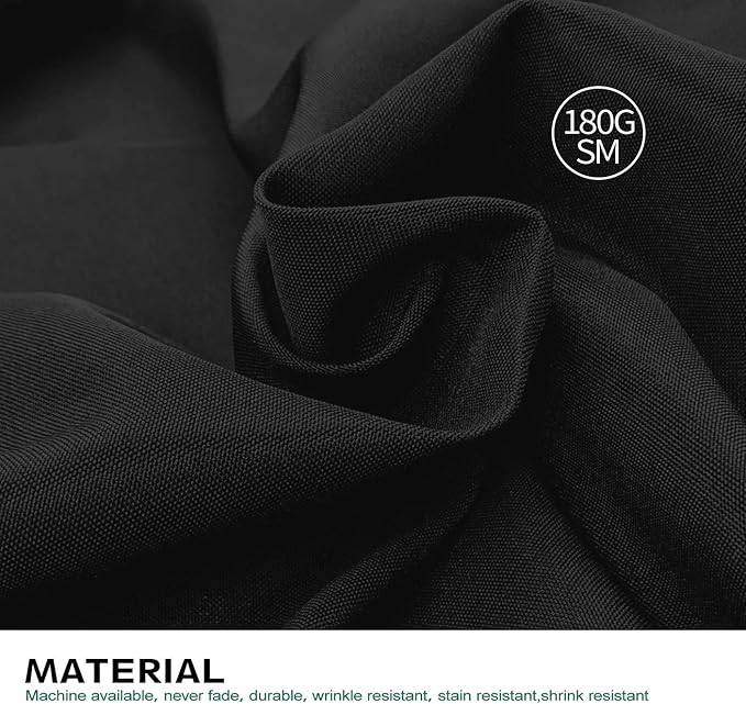 Surmente Black Tablecloth 60 x 102-inch Rectangular Polyester Table Cloth for Weddings, Banquets, or Restaurants