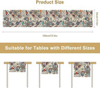 Boho Floral Table Runner,Vintage Flowers Tropical Plants Country Style Table Cloth Kitchen Dining Table Home Party Decoration 13x120 Inch
