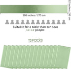 Aneco 12 Pack Satin Table Runner 12 x 108 Inch Sage Green Long Wedding Satin Silk Spring Table Runner for Wedding Banquet Graduations Birthday Party Decoration