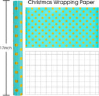 Burymento Blue Holographic Dots Wrapping Paper, Reversible Gold Gift Wrap for Birthday, Valentines, Mothers day, Graduation, Wedding, Fathers day, Baby Shower, Christmas (17in x 16.4ft)