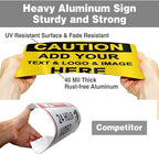 Custom Caution Signs Outdoor Metal - 12 x 8 Personalized Aluminum Warning Signs Rust-Proof Beware of Dog Sign Safety Signs for Home Business