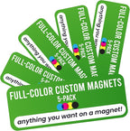 Magnet Me Up Custom 8x3 Inch Rectangle Magnet, 5 Pack, Customizable for Businesses, Personal Use, Choose Your Text, Upload Image, Magnetic Vinyl for Car and Any Magnetic Surface, Crafted in USA